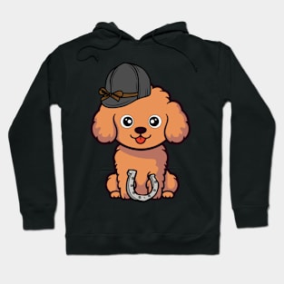 Funny brown dog is ready to ride a horse Hoodie